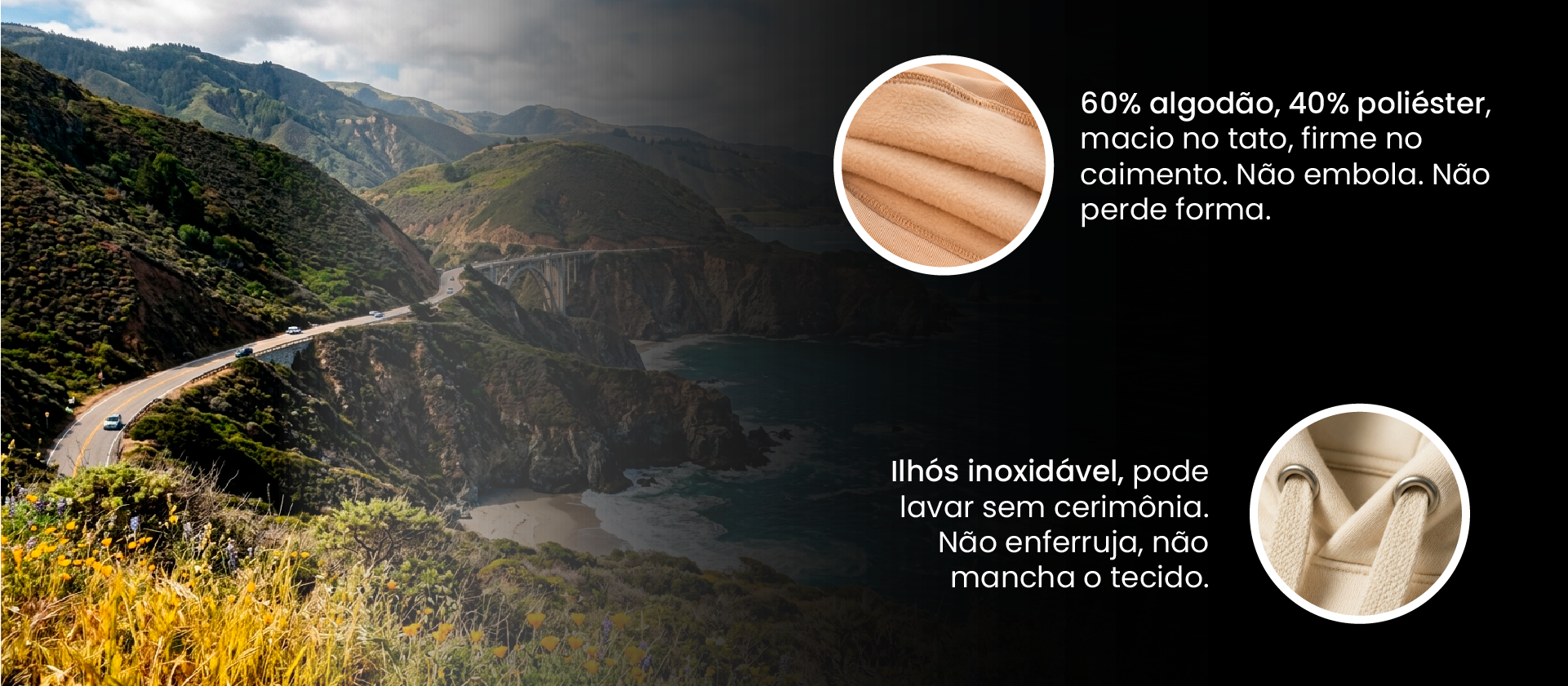 Moletom Canguru California Urso 1850 60% Algod&atilde;o Ilh&oacute;s inoxid&aacute;vel
